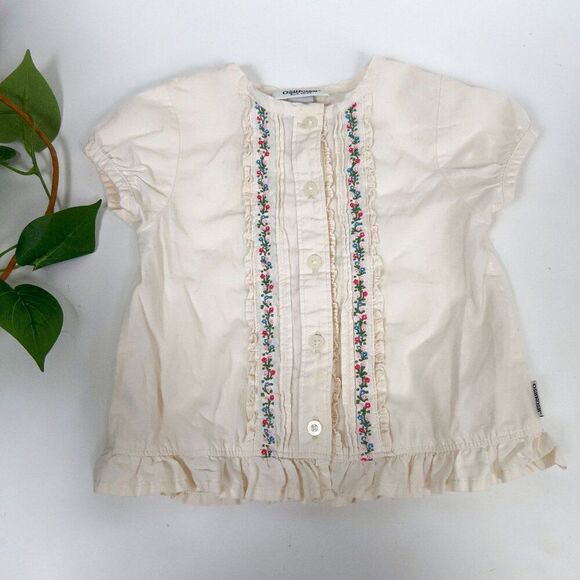 OshKosh B'gosh Other - OshKosh Baby Girls Floral Cottagecore Button Up Short Sleeve Blouse / 36 Months